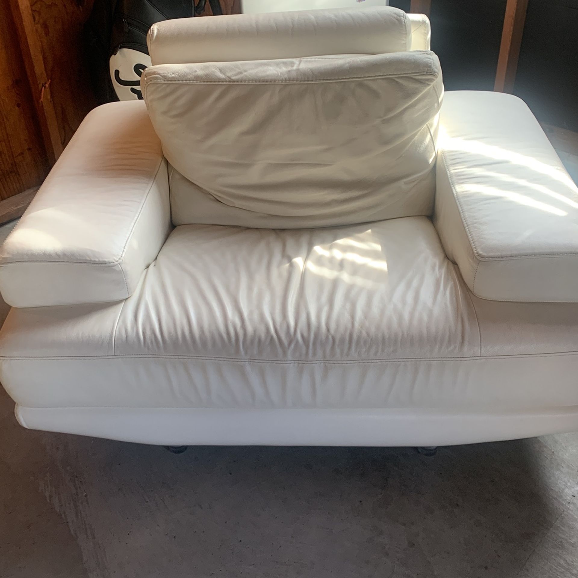 Cream Leather Chair