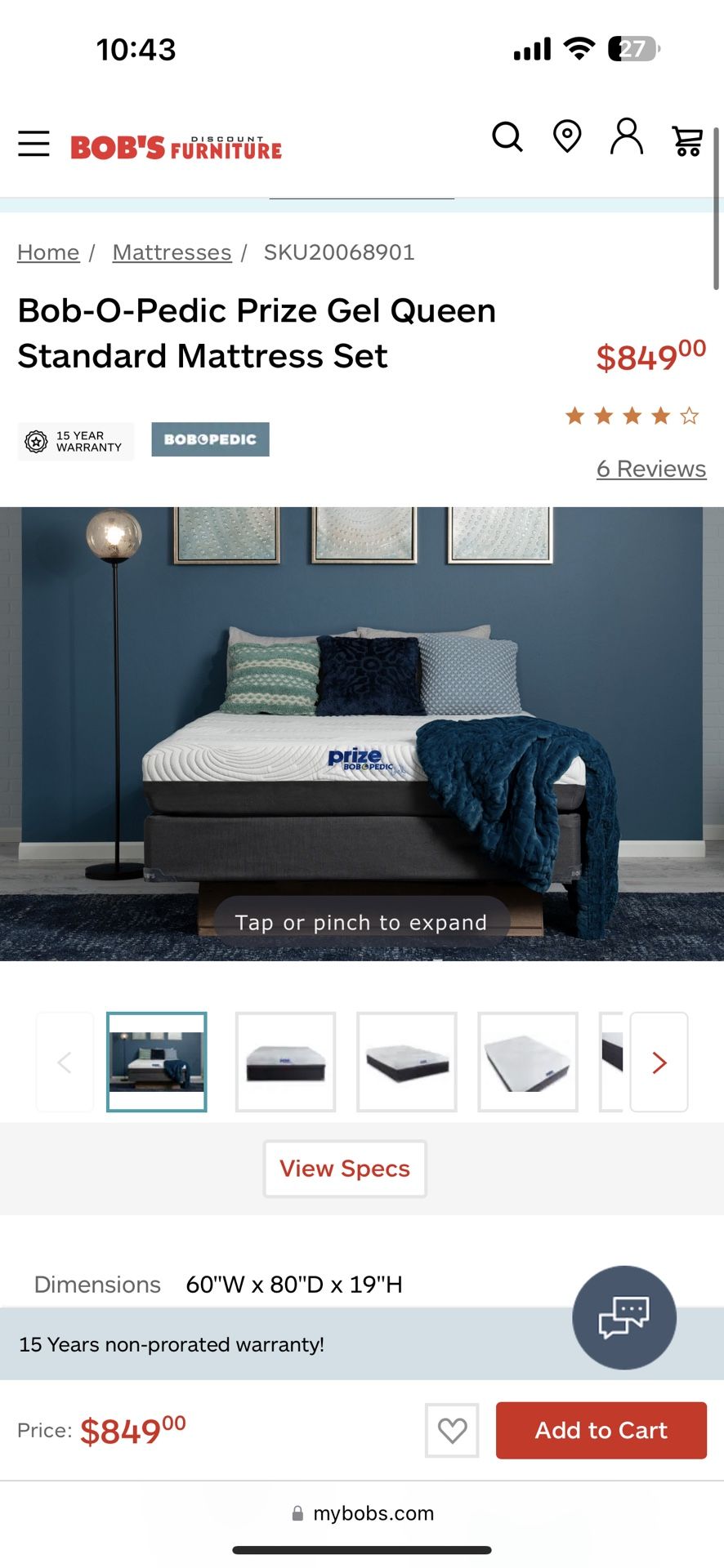 Gel Queen Mattress 