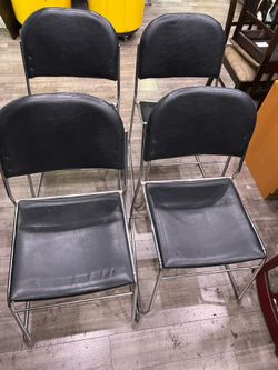 Black faux office dining chair