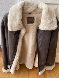 Women’s St. John's Bay Faux Shearling Bomber Jacket Brown Cream
