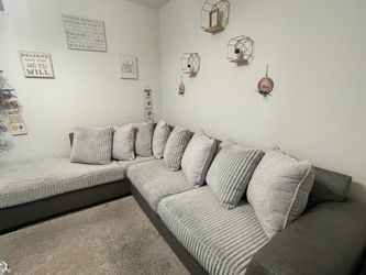 Gray Sectional Sofa with chaise