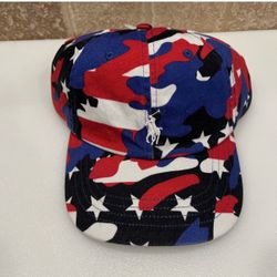 Ralph Lauren Polo Baseball Cap Strapback Hat Camo Red White Blue