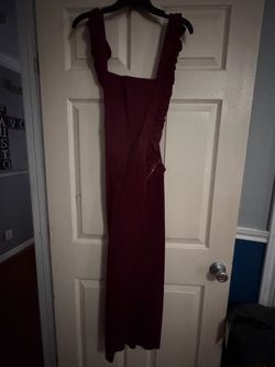 Burgundy Ruffle Strap jumpsuit