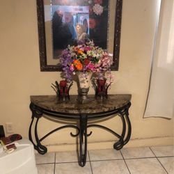Table And Picture Mirror
