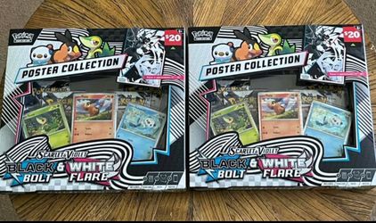 2 Pokémon black bolt & white flare poster collection boxes