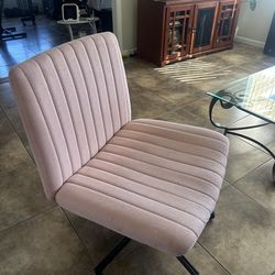 Pink tiktok Criss Cross Chair with wheels
