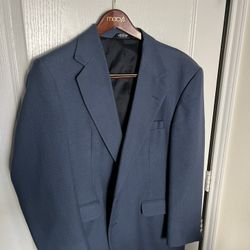 Haggar Mens Navy Blue Blazer 