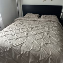  High bed frame/2 storage boxes, dark brown veneer/Luröy, Queen Shop MALM series