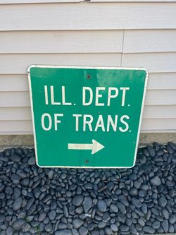 Illinois Dept. of Trans. Metal Road Sign
