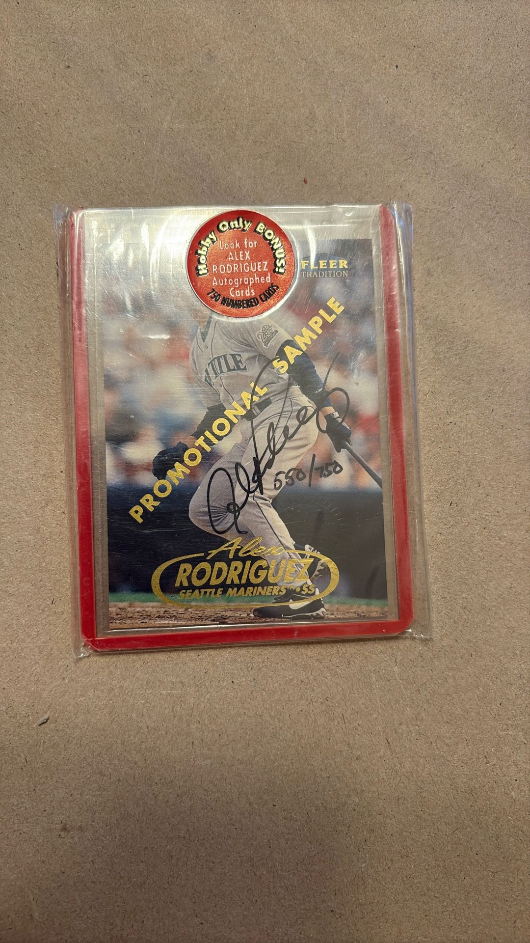 Baseball Promotional Card Alex Rodriguez Autographed 550/650