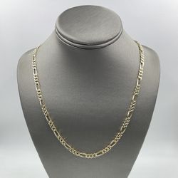 SOLID! 14KT YELLOW GOLD 24” THICK FIGARO LINK 4.5MM 35.3GR