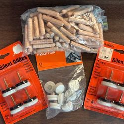 Franklin Silent Glides (2), Praktisk and Wood Dowels*New $2.00 and up