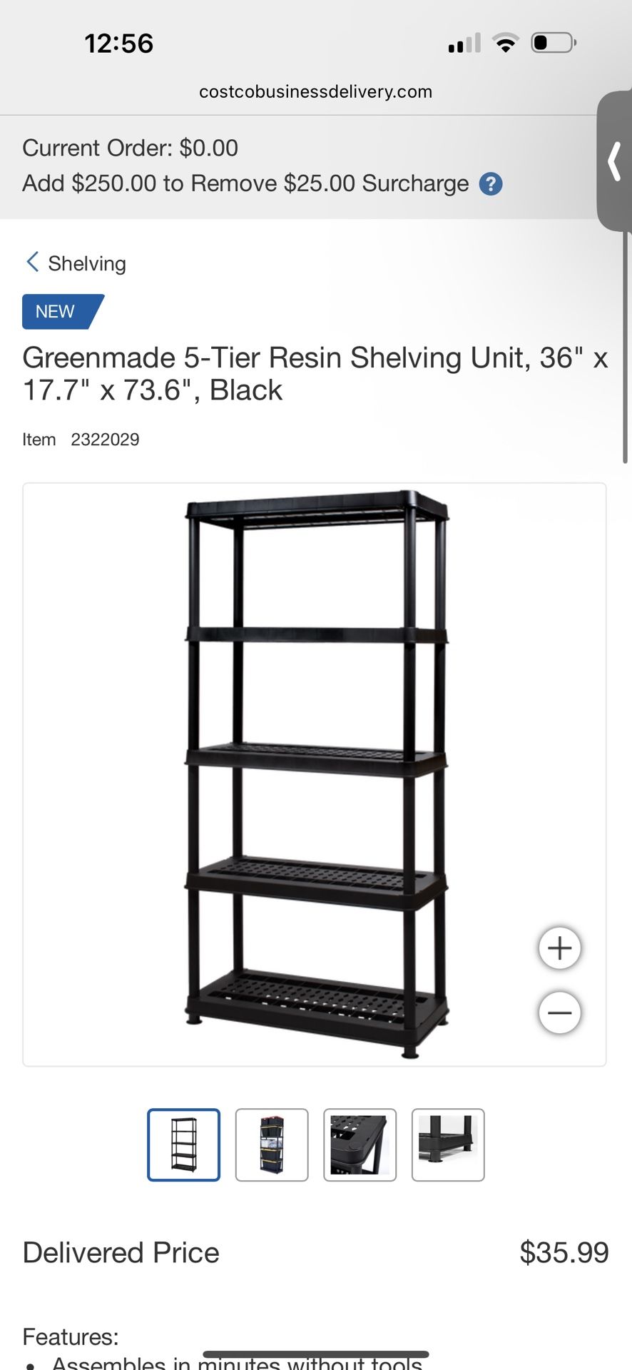5 Tier Resin Shelving