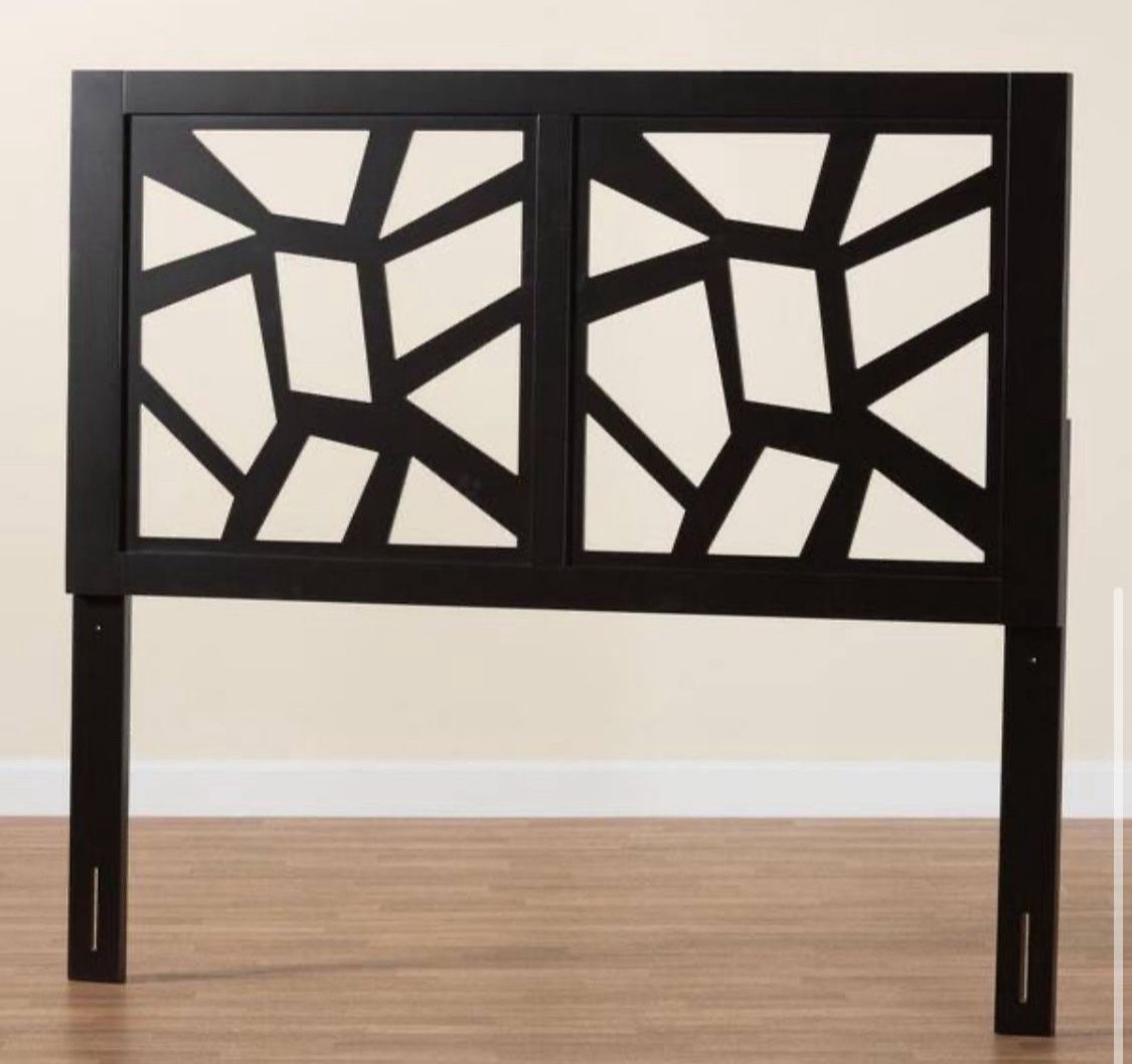 New Queen Size Contemporary Modern Abstract Headboard - Dark Espresso