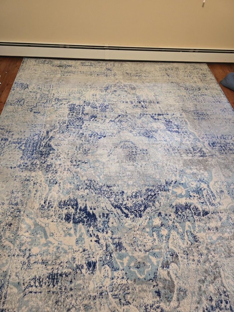 SAFAVIEH Area Rug 8x10 - Madison Collection - Large - Ivory & Blue