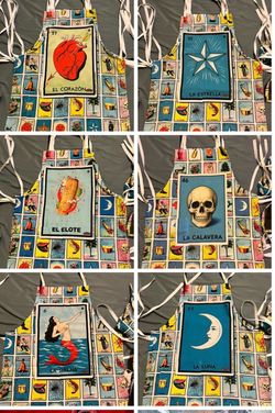 Lotería Graphic Kitchen Aprons