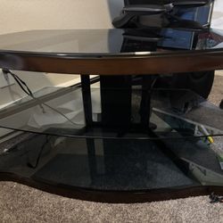 Bell’O Glass & Wood TV Stand / Entertainment Console – 3 Tier