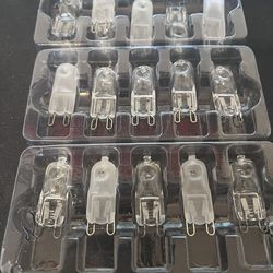 Light Bulbs -G-9  ——$1.90  per bulb !!!!!18Bulbs !!  all Different Watts. 30-40-50 Watts No Longer Need As I Changed Fixtures These Bulbs Are Pricy At