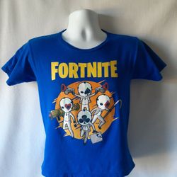 Fortnite boys blue short sleeve graphic T-shirt size L (10-12)