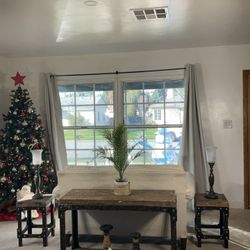 Rustic Industrial Accent Tables Set Of 3 / Console Table With Side/End Tables or Stools