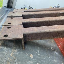 Heavy-Duty Structural Steel Beams (4 Total) – 3”x3” Square Tube w/ Mounting Plates – 10 Ft Long