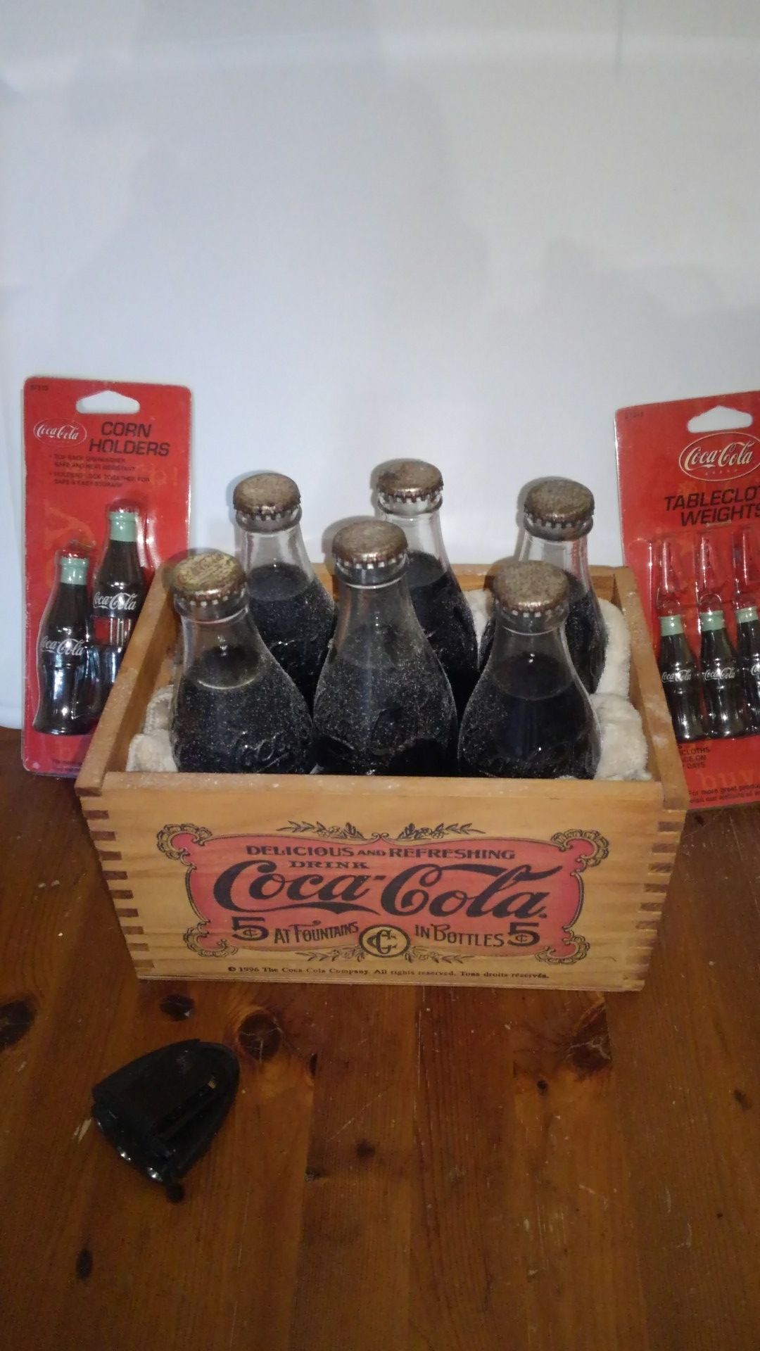 Antique coca cola anniversary bottles