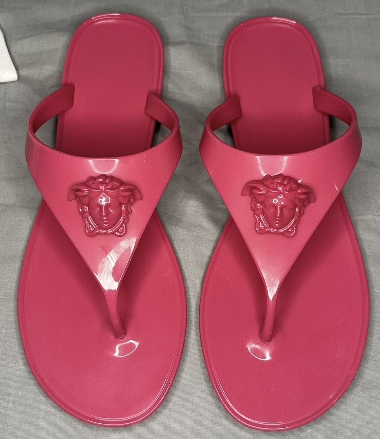 Versace Pool Slides Gomma Sandal Flip Flops Rubber Women Sz 40 (US 7)Authentic