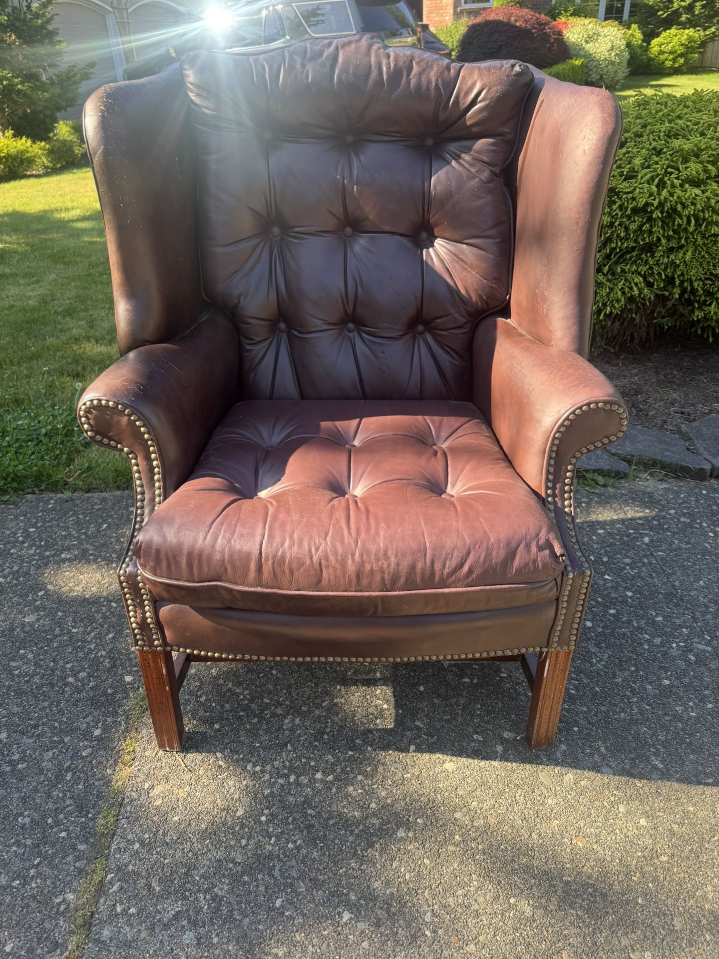 Used Leather Wingback Chair For Free