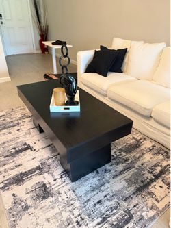 Black Coffee Table and area rug