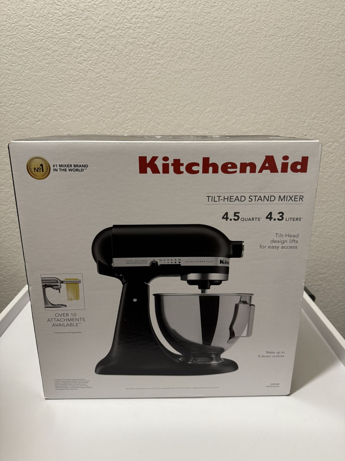 KitchenAid Ultra Power Plus 4.5qt Tilt-Head Stand Mixer - Matte Black KSM96: 10 Speeds, 300W, Zinc, Nonslip Base