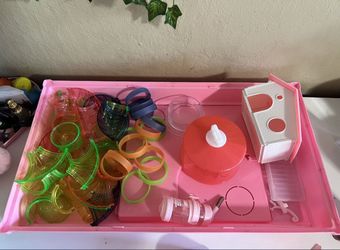 Pink 3 Level Small Animal Cage