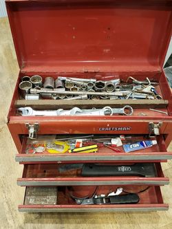 Craftsman tool box with misc. Tools