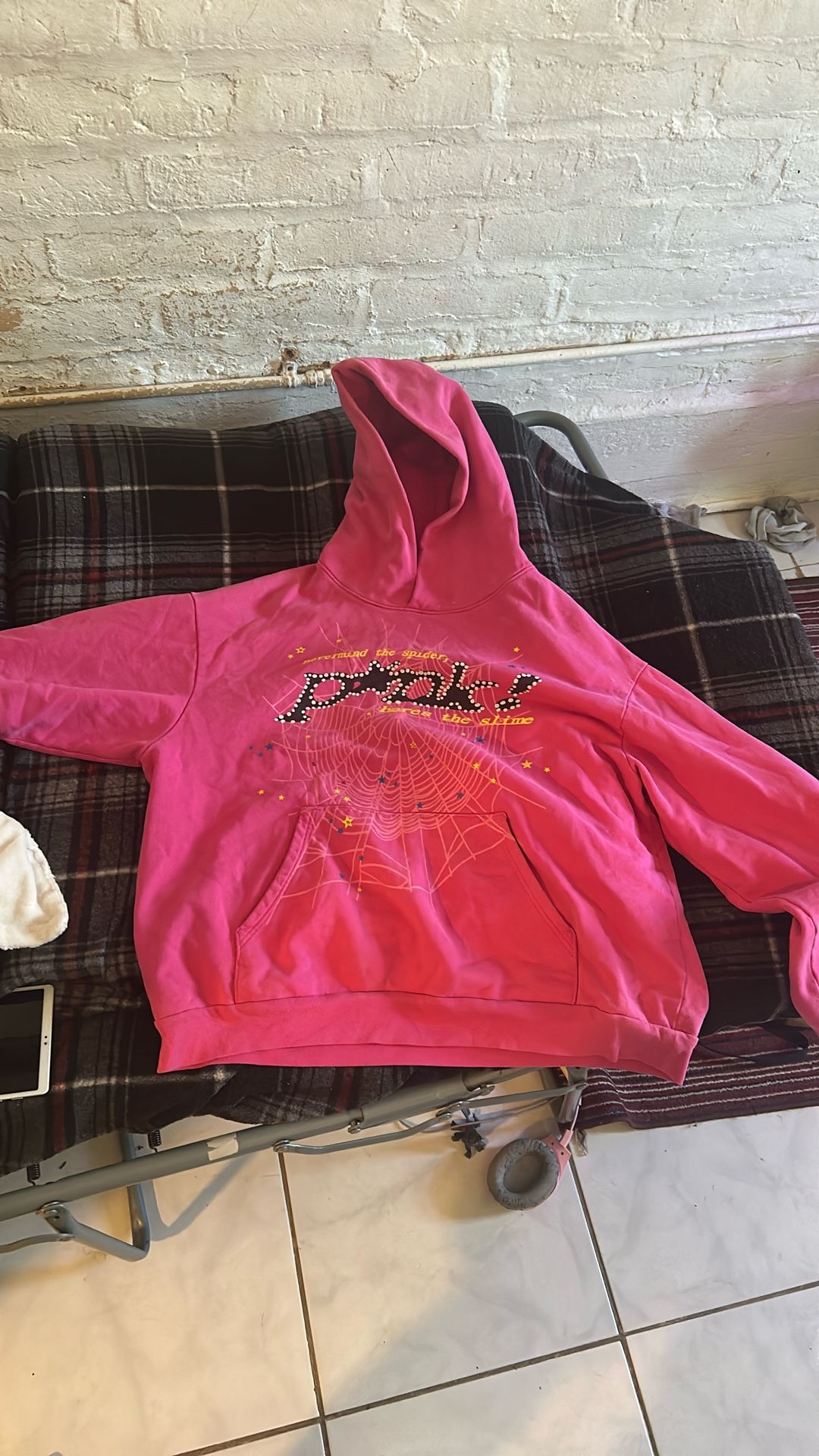 Pink Sp5der Hoodie StockX Authenticity 
