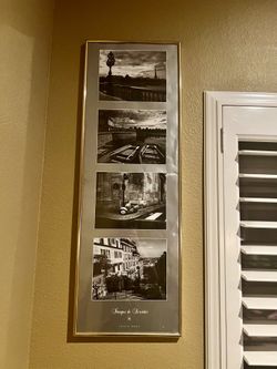 Gold framed large wall art—Paris