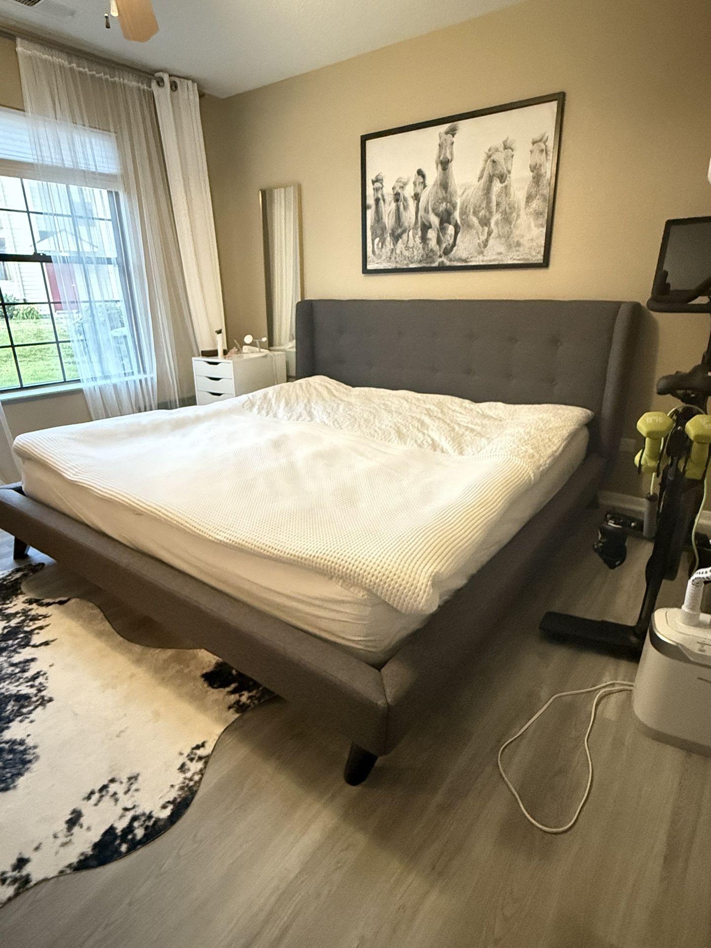 🛏 King Bed Frame with Mattress – $300 (Pick-up only)