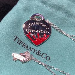 T&co Tiffany Necklace And Heart Pendant Red Splash Pendant Tiffany And Co Ag925 