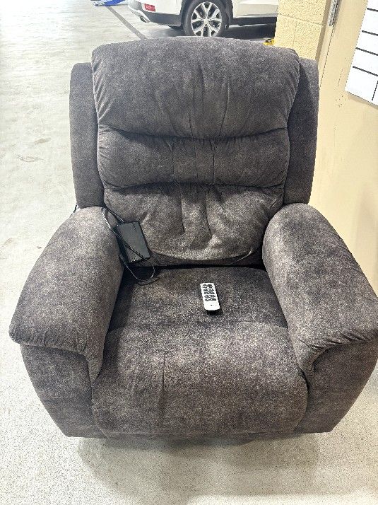 Soft Plush Gray Power Reclining Chair