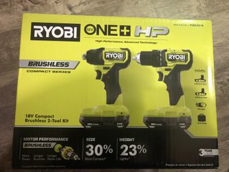 RYOBI ONE+ HP 18V Brushless Cordless Compact 1/2 in. Drill and Impact Driver Kit with (2) 1.5 Ah Batteries, Charger and Bag