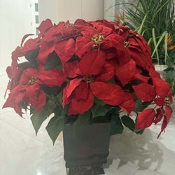 Poinsettia Artificial Decor Flowers Christmas Decoration