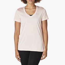 Under Armour Women’s Retro Pink Tech V-Neck Twist Short-Sleeve T-Shirt