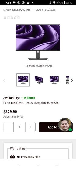 Dell pro 24in HP monitors on a swivel