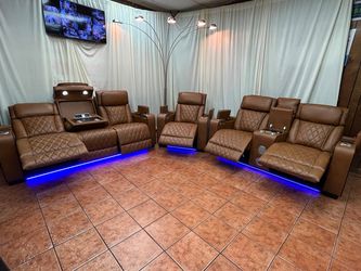 DUBAI 3PC Brown Power Reclining Set Brand New In The Box 