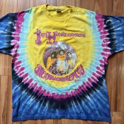 Vintage XXL Tie Dye T Shirt Jimi Hendrix Experience Are You Experienced Zion