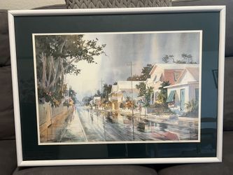  Watercolor Art Signed by Quigley  3 Matted And Framed