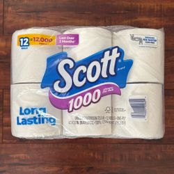 SCOTT Toilet  Paper: 12 Rolls=10000 Sheets