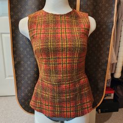 Zara Plaid Sleeveless to Sz Sm