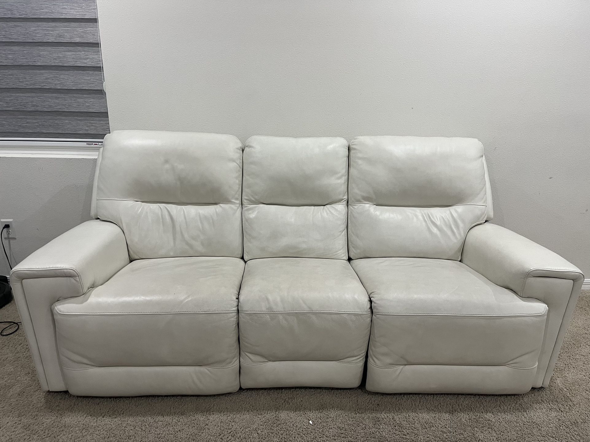 Reclining Sofa White 