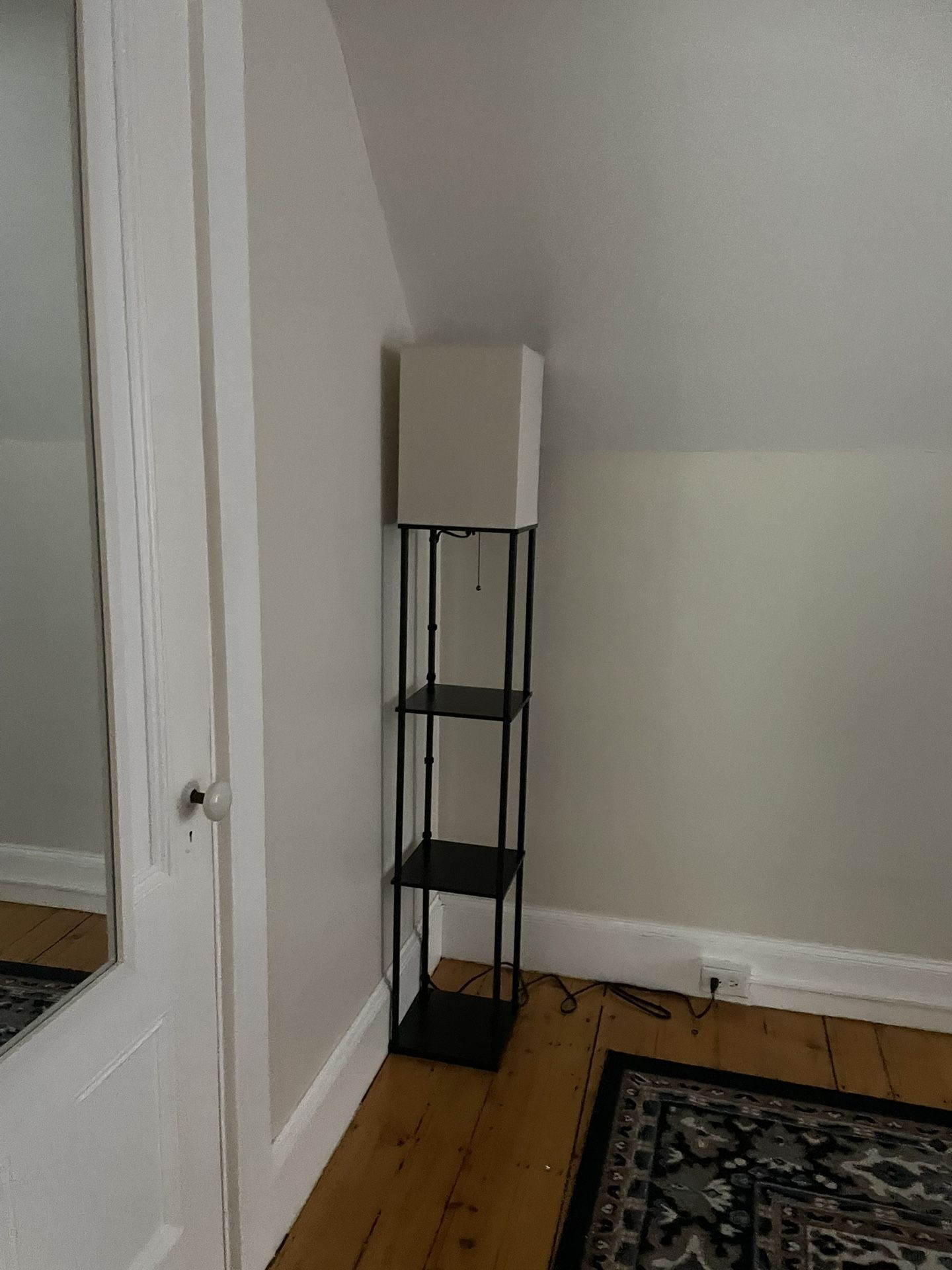 White Elegant Floor Lamp With Shelves