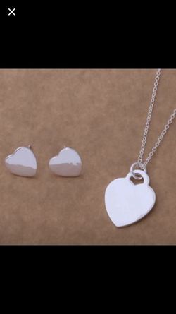 Sterling silver stamped 925 necklace and earring set! Brand new