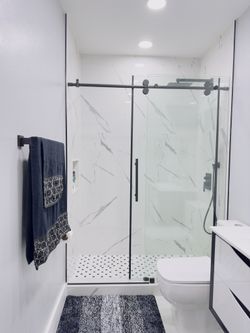 NEW YEAR SALE ~ Modern Frameless Sliding Glass Shower Doors